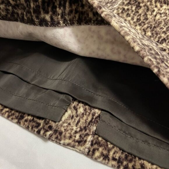 Talbots Pencil Skirt Velvet Cheetah Leopard Brown and Tan Size 6 Petite New - Picture 6 of 14